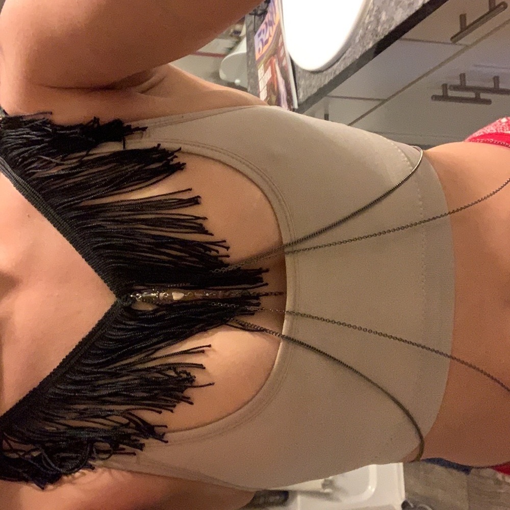 body chain w/ fringe/ handmade / festival /burning man / bikini